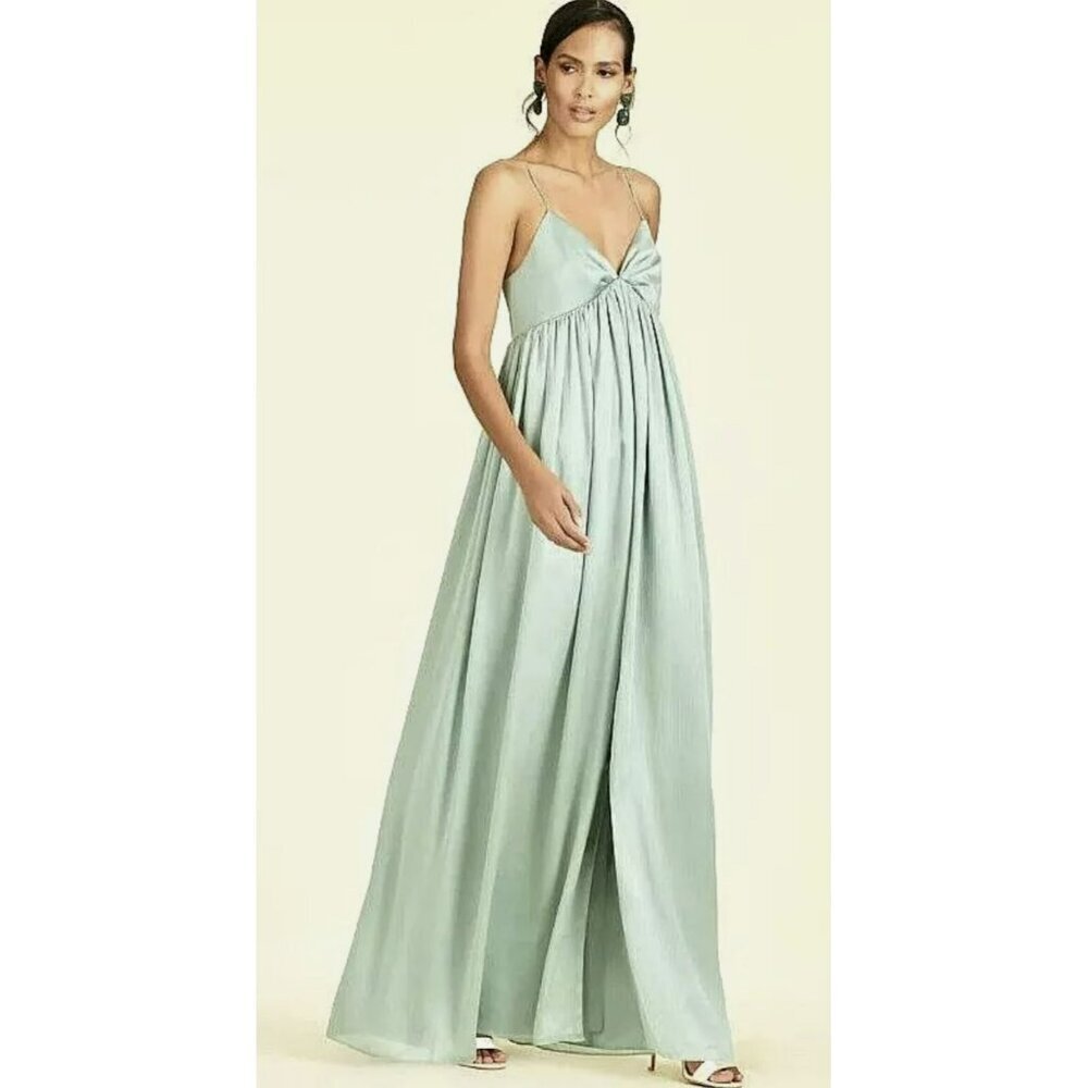 Sachin +Babi Green Maxi Dress Jessica Empire Waist Sleeveless Sz 14 Slit Nwt